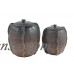 Decmode Traditional 9 And 11 Inch Textured Stoneware Jars With Lids - Set of 2   568893742